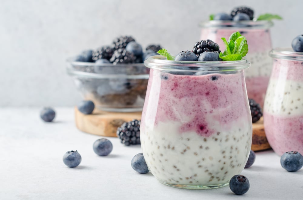 Chia puding s kokosovim mlijekom i borovnicama